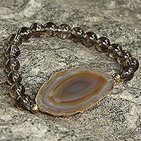 Agate beaded pendant bracelet,