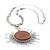 Goldstone statement necklace, 'Rays of the Sun' - Stainless Steel Goldstone Statement Necklace from Brazil (image 2d) thumbail