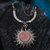 Goldstone statement necklace, 'Rays of the Sun' - Stainless Steel Goldstone Statement Necklace from Brazil (image 2e) thumbail