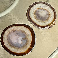 Agate trays Ringed Crystals pair Brazil