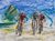 'Cyclists in Leblon' - Signed Oil Impressionist Painting of Cyclists from Brazil thumbail