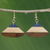 Wood dangle earrings, 'Forest Fan' - Handcrafted Wood Fan Shaped Dangle Earrings from Brazil thumbail