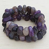 Agate beaded stretch bracelets,