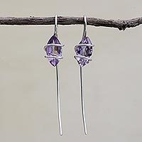 Amethyst drop earrings,