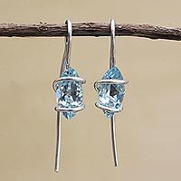 Blue topaz drop earrings,