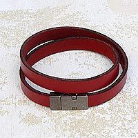 Leather wrap bracelet,
