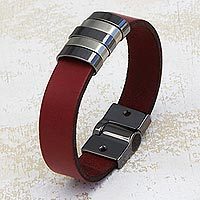 Leather wristband bracelet,