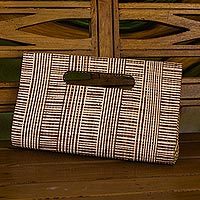 Palm leaf clutch,