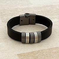 Leather wristband bracelet,