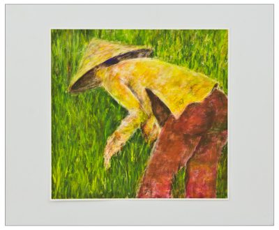 Giclee print on card stock, 'Gigantic Harvester' - Signed Expressionist Giclee Portrait Print on Paper