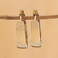 Gold hoop earrings,