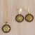 Gold plated golden grass jewelry set, 'Gleaming Buttons' - 18k Gold Plated Golden Grass Jewelry Set from Brazil (image 2c) thumbail