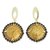 Gold plated golden grass jewelry set, 'Gleaming Buttons' - 18k Gold Plated Golden Grass Jewelry Set from Brazil (image 2f) thumbail