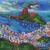 'Sugarloaf Hill in Blue' - Expressionist Painting of Sugarloaf Hill from Brazil (image 2) thumbail