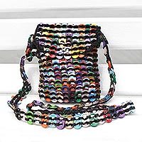 Recycled soda pop-top sling bag,
