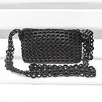 Recycled soda pop-top sling bag,