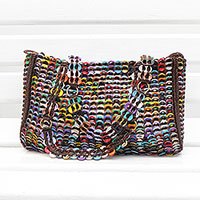 Recycled soda pop-top shoulder bag,