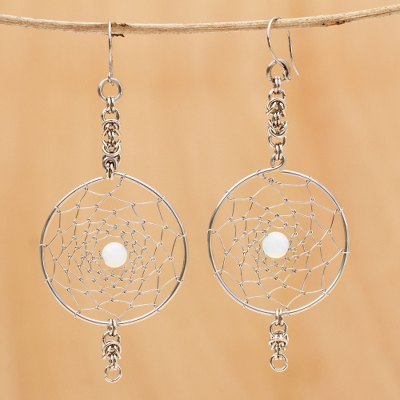 Opal dangle earrings, Dreamcatcher