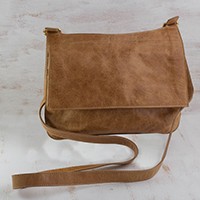 Leather messenger bag,