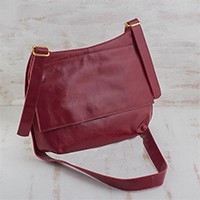 Leather messenger bag,