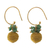 Gold accented quartz dangle earrings, 'Magnificent Gleam' - 18k Gold Plated Quartz and Golden Grass Earrings from Brazil (image 2a) thumbail