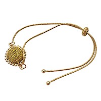 Gold plated golden grass pendant bracelet,
