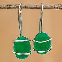 Jade drop earrings,