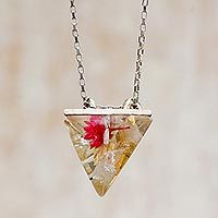 Rutile quartz pendant necklace,