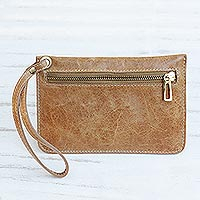 Featured review for Leather wristlet, Ginger Sophistication