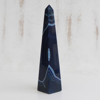 Agate sculpture, Blue Obelisk