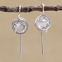 Quartz drop earrings,