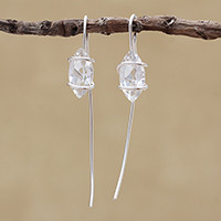 Quartz drop earrings,