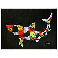 Print, 'Shark in Color' (limited edition) - Limited Edition Surrealist Shark Print from Brazil