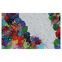 'Rock Crystals II' - Signed Painting with Colorful Abstract Designs from Brazil