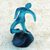 Resin sculpture, 'The Athlete' - Abstract Fine Art Blue Resin Sculpture of an Athlete (image 2c) thumbail