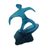 Resin sculpture, 'The Athlete' - Abstract Fine Art Blue Resin Sculpture of an Athlete (image 2d) thumbail