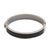 Steel and faux leather bangle bracelet, 'Modern Statement in Black' - Steel and Black Faux Leather Bangle Bracelet from Brazil (image 2c) thumbail