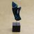 Resin sculpture, 'Blue Birds' - Abstract Fine Art Resin Sculpture in Metallic Blue (image 2b) thumbail