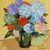 'Vase with Hydrangeas' - Signed Still Life Painting of Hydrangeas from Brazil thumbail