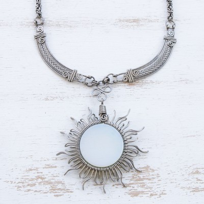 Opal pendant necklace, Moon Ray
