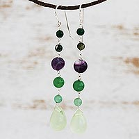 Sterling Silver and Multi-Gemstone Earrings,'Balance and Clarity'