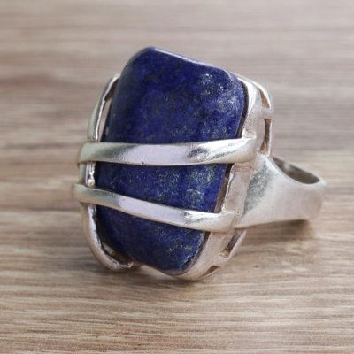 Lapis lazuli cocktail ring, 'Blue Tomorrow' - Unique Lapis Lazuli Cocktail Ring