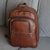 Leather backpack, 'Champion in Mahogany Brown' - Caramel and Brown Leather Padded Backpack from Brazil thumbail
