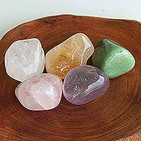 Polished gemstones, 'Fruition' (set of 5) - Assorted Gemstones from Brazil (Set of 5)