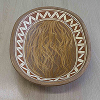 Recycled papier mache decorative plate, 'Elegant Ecology' - Recycled Papier Mache Decorative Plate Crafted in Brazil