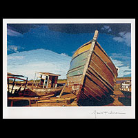 'The Rest of Boats' - Copacabana Beached Boat Signed Color Photograph