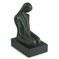 Bronze sculpture Kneeling Man II Brazil