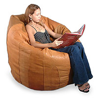 Leather beanbag chair cover Caress single Brazil
