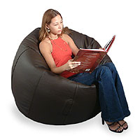 Leather beanbag chair cover Deep Brown single Brazil