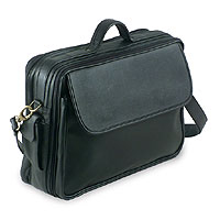 Leather laptop case, 'Notorious' (black) - Leather laptop case